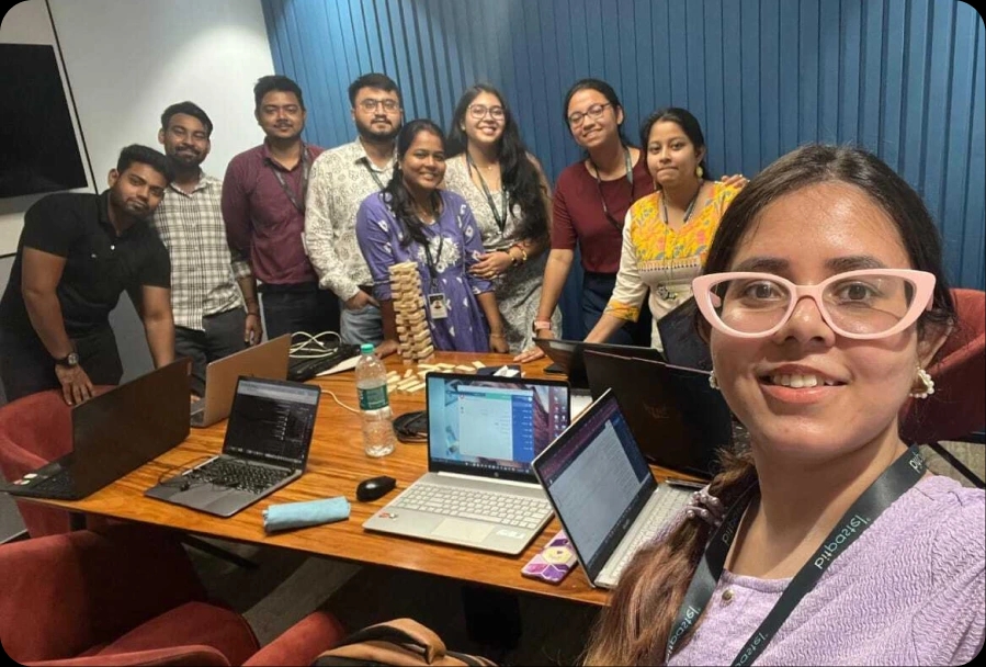 Jenga Puzzle Playing team members