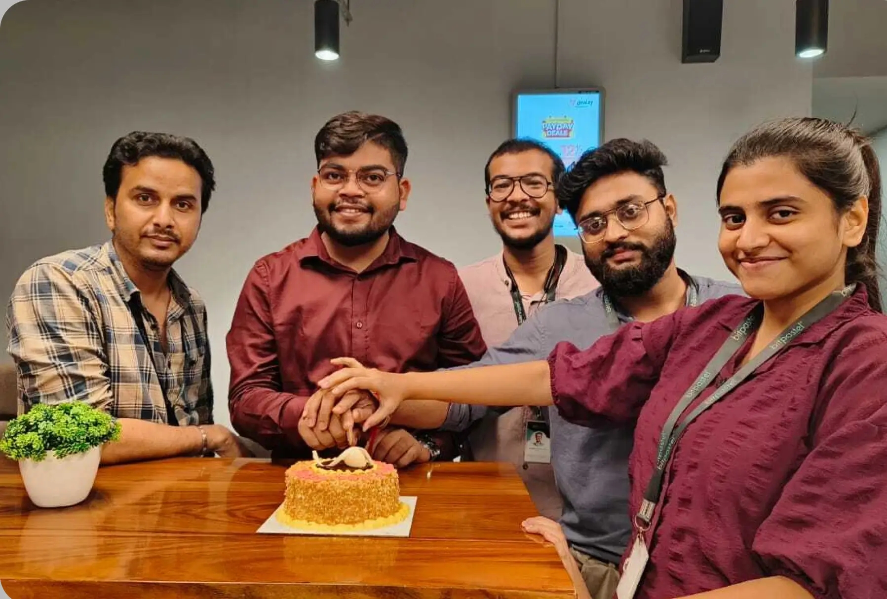 Work Anniversary Celebration at Office 2024 with team members
