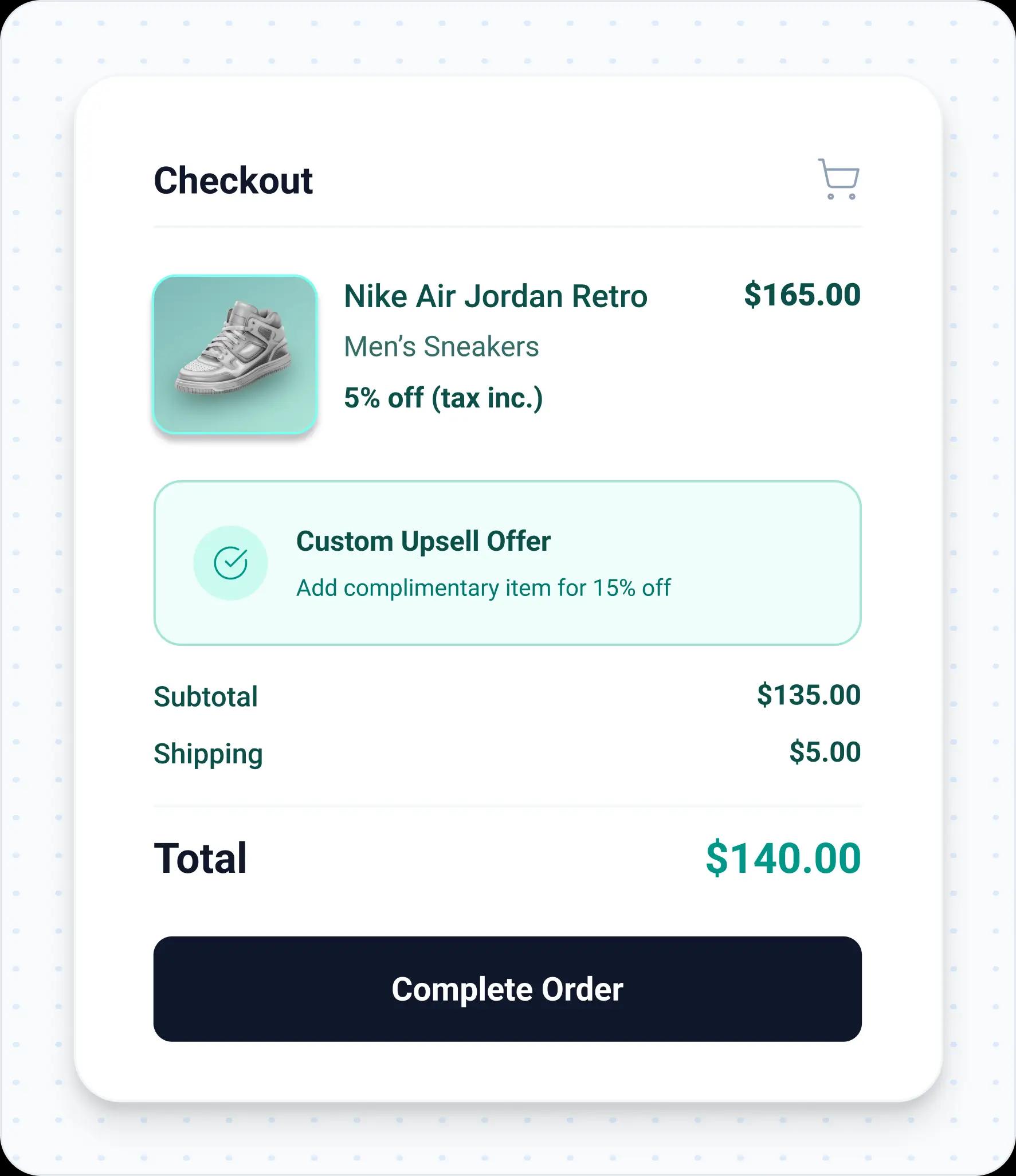 Enhanced checkout mockup